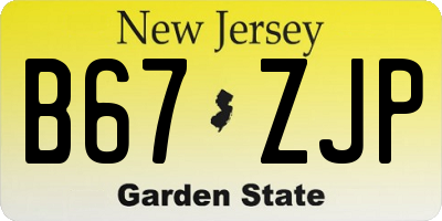 NJ license plate B67ZJP