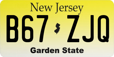 NJ license plate B67ZJQ
