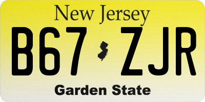 NJ license plate B67ZJR