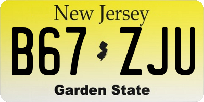 NJ license plate B67ZJU