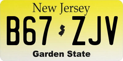 NJ license plate B67ZJV