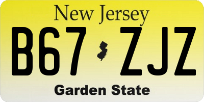 NJ license plate B67ZJZ