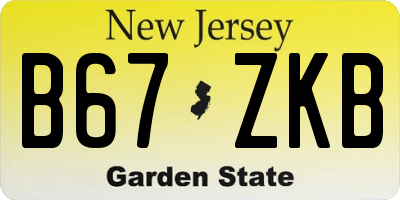 NJ license plate B67ZKB