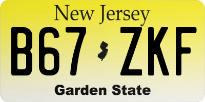 NJ license plate B67ZKF