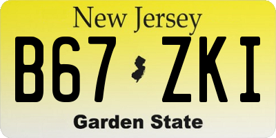 NJ license plate B67ZKI