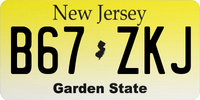 NJ license plate B67ZKJ