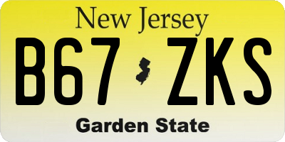 NJ license plate B67ZKS