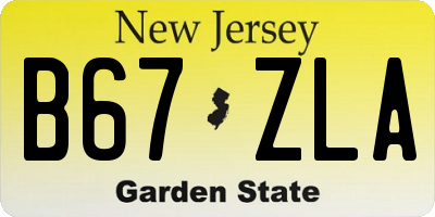 NJ license plate B67ZLA