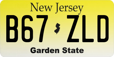 NJ license plate B67ZLD