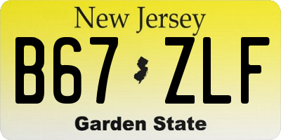 NJ license plate B67ZLF