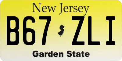 NJ license plate B67ZLI
