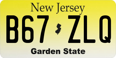 NJ license plate B67ZLQ
