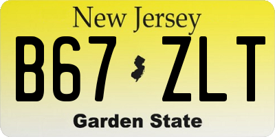 NJ license plate B67ZLT