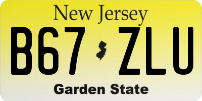 NJ license plate B67ZLU