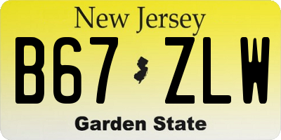 NJ license plate B67ZLW