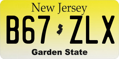 NJ license plate B67ZLX