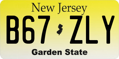 NJ license plate B67ZLY
