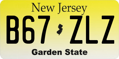 NJ license plate B67ZLZ