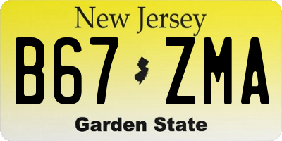 NJ license plate B67ZMA