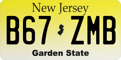 NJ license plate B67ZMB