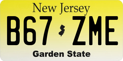 NJ license plate B67ZME