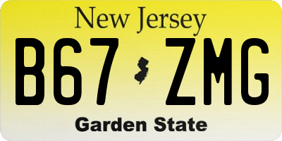 NJ license plate B67ZMG