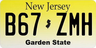 NJ license plate B67ZMH