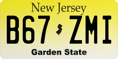 NJ license plate B67ZMI