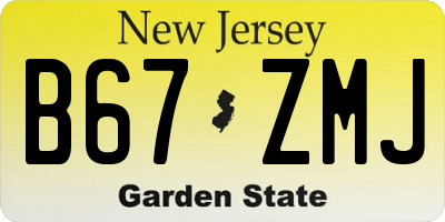 NJ license plate B67ZMJ