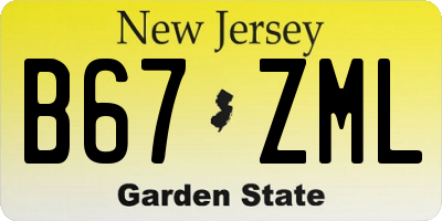 NJ license plate B67ZML