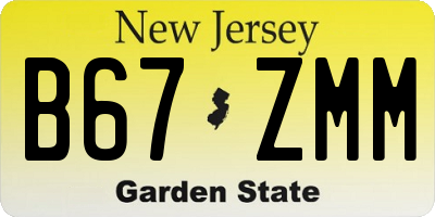 NJ license plate B67ZMM
