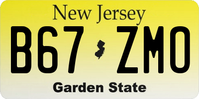NJ license plate B67ZMO