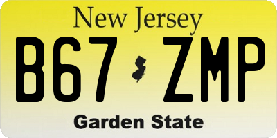 NJ license plate B67ZMP