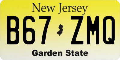 NJ license plate B67ZMQ