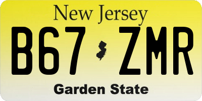 NJ license plate B67ZMR