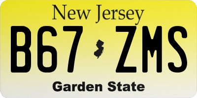 NJ license plate B67ZMS