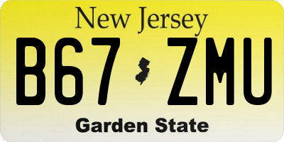NJ license plate B67ZMU