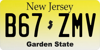 NJ license plate B67ZMV