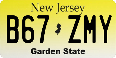 NJ license plate B67ZMY