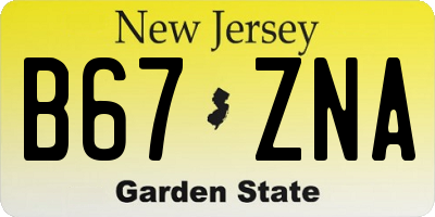 NJ license plate B67ZNA
