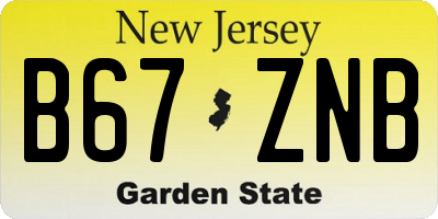 NJ license plate B67ZNB