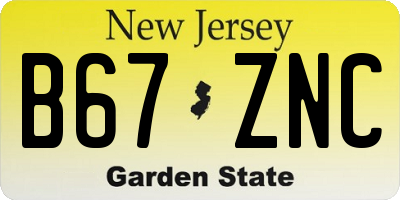 NJ license plate B67ZNC