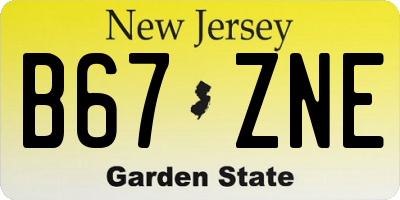 NJ license plate B67ZNE