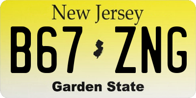 NJ license plate B67ZNG