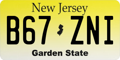 NJ license plate B67ZNI