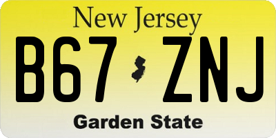 NJ license plate B67ZNJ