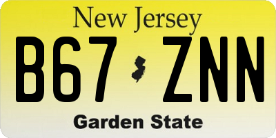 NJ license plate B67ZNN