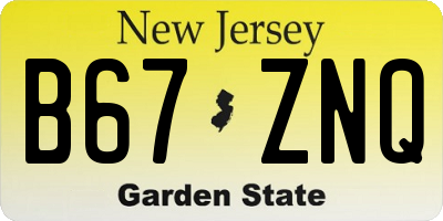 NJ license plate B67ZNQ