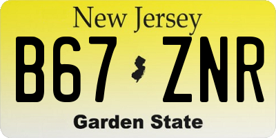 NJ license plate B67ZNR