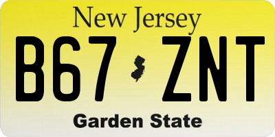 NJ license plate B67ZNT